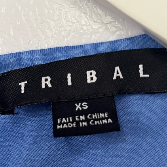 TRIBAL Blue Woman’s top Sz XS - Picture 7 of 7